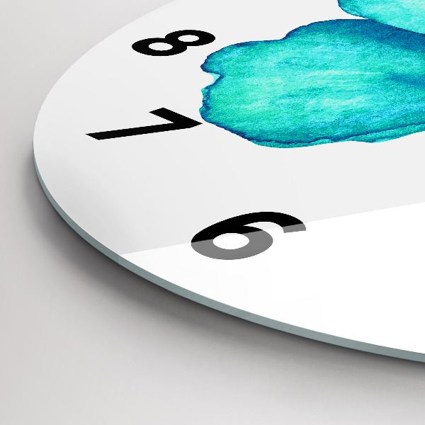 Round glass clock Turquoise Summer Butterfly