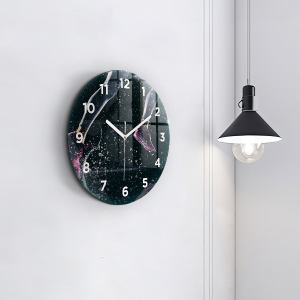 Round glass clock Healthy lifestyle - running