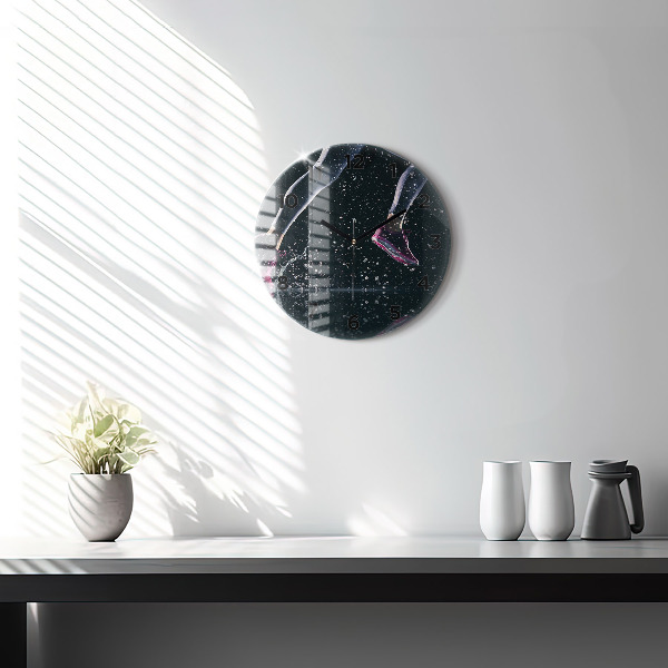 Round glass clock Healthy lifestyle - running