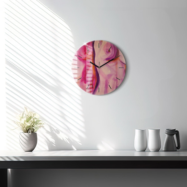 Round glass clock Painting Women