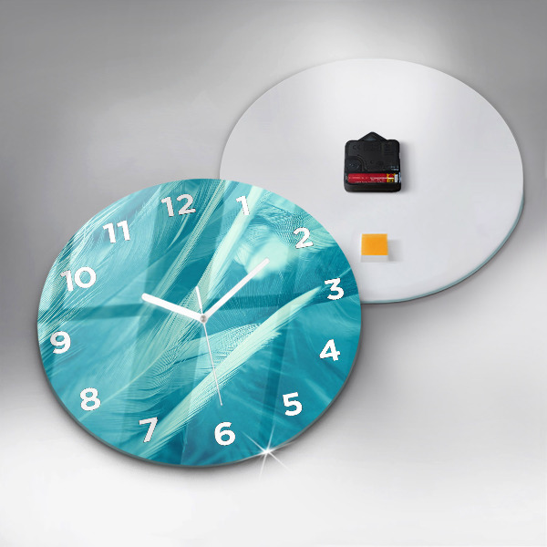 Round glass clock Green turquoise vintage