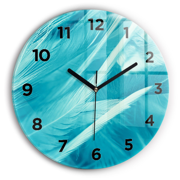 Round glass clock Green turquoise vintage