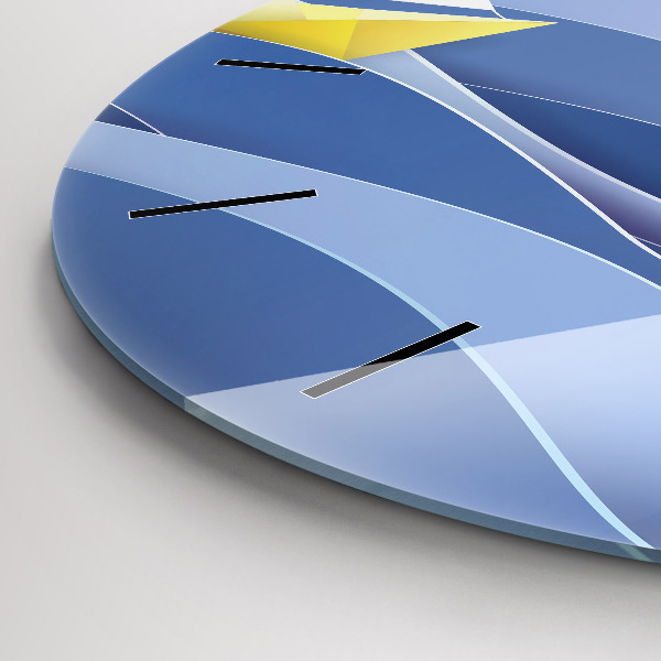 Round glass clock Origami colorful sailboats