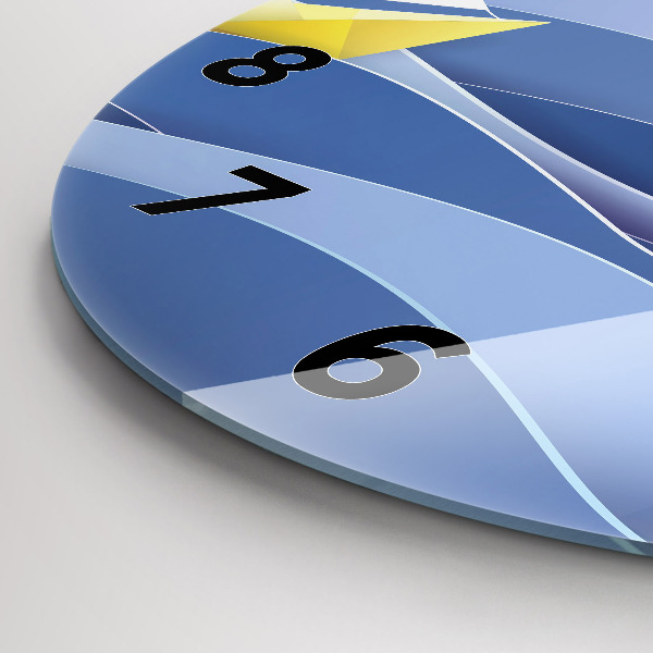 Round glass clock Origami colorful sailboats