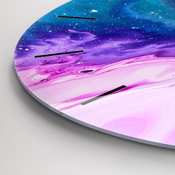 Round glass clock Colorful background