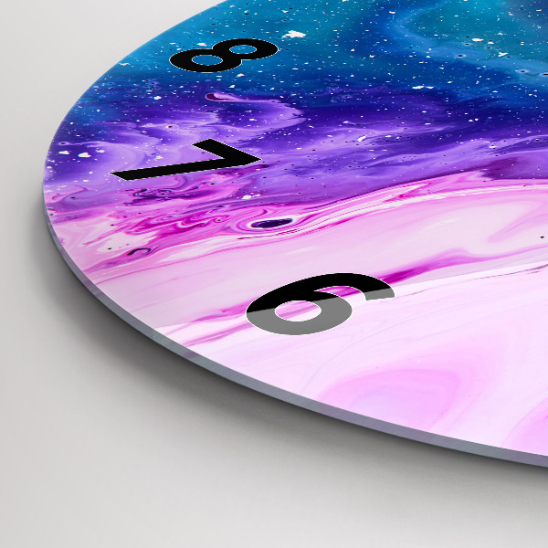 Round glass clock Colorful background