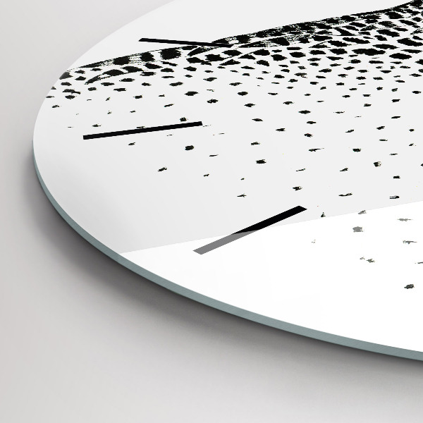Round glass clock Drawn owl with glasses