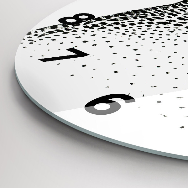 Round glass clock Drawn owl with glasses