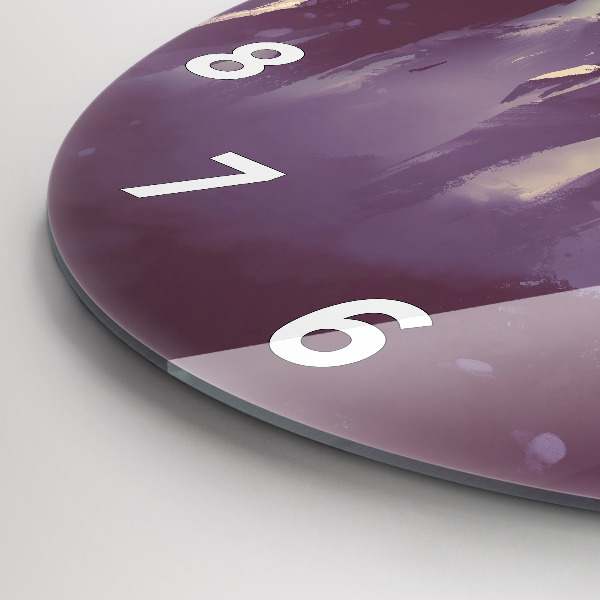 Round glass clock Zombies at night - halloween