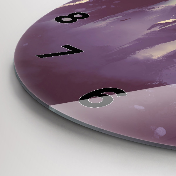 Round glass clock Zombies at night - halloween