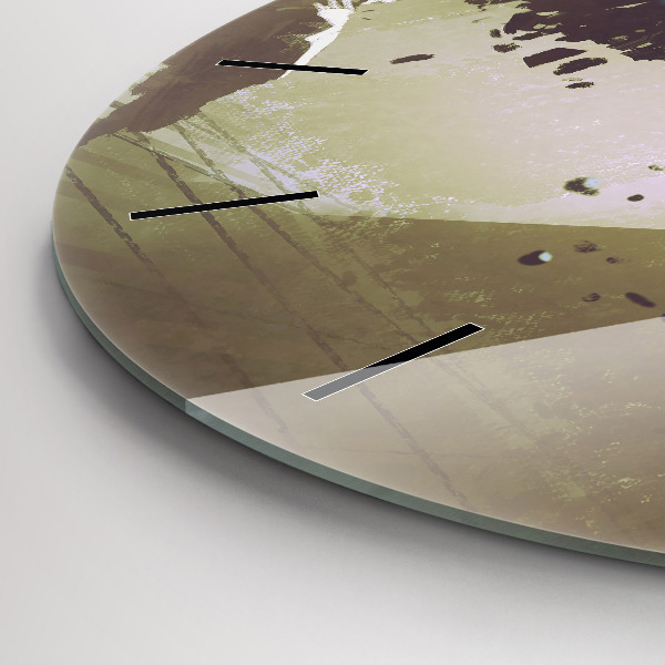 Round glass clock Robot vs Samurai Fight