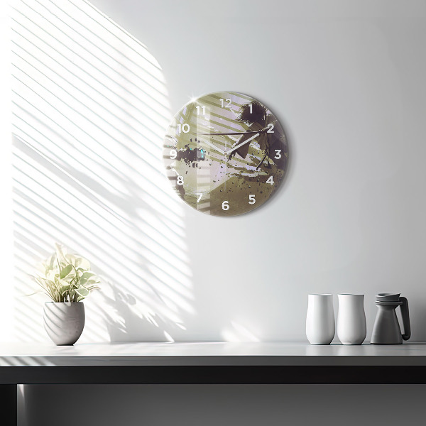 Round glass clock Robot vs Samurai Fight