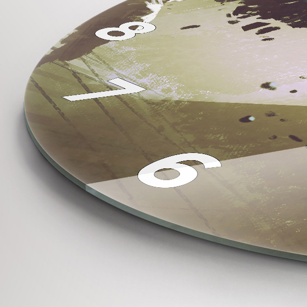 Round glass clock Robot vs Samurai Fight
