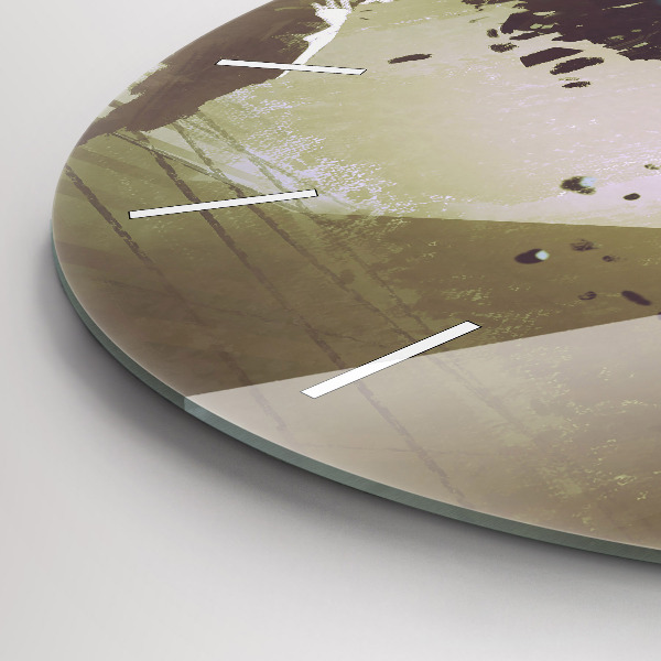 Round glass clock Robot vs Samurai Fight