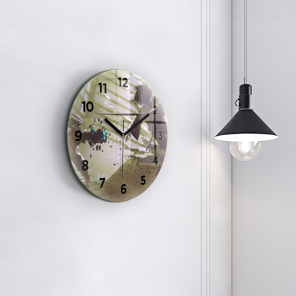 Round glass clock Robot vs Samurai Fight