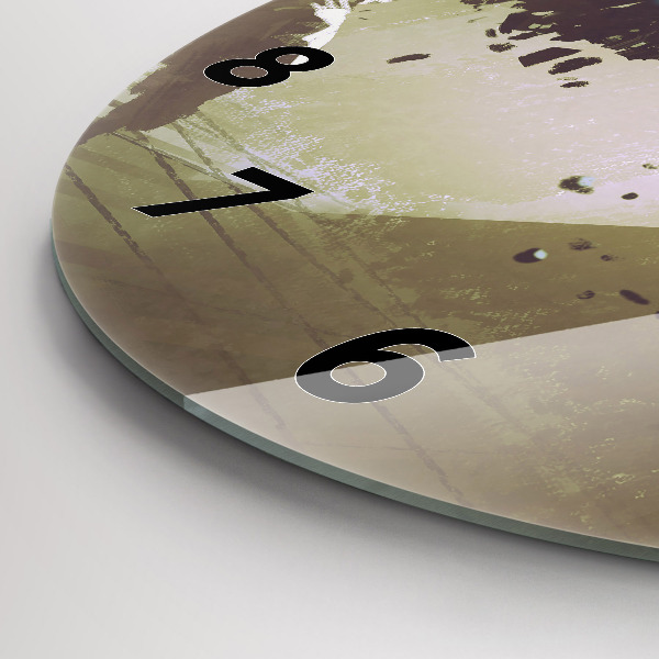 Round glass clock Robot vs Samurai Fight