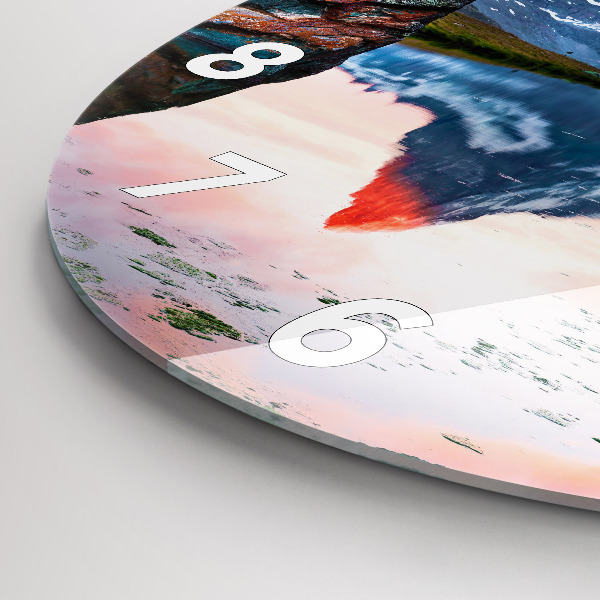 Round glass clock Stellisee Matterhorn lake
