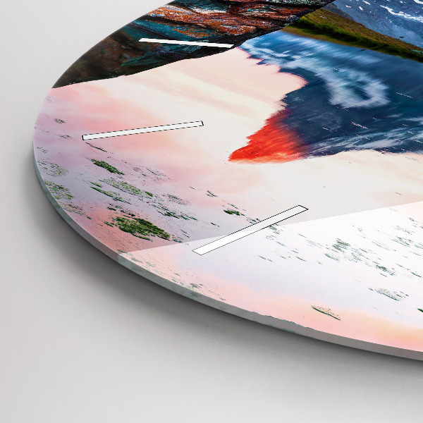 Round glass clock Stellisee Matterhorn lake