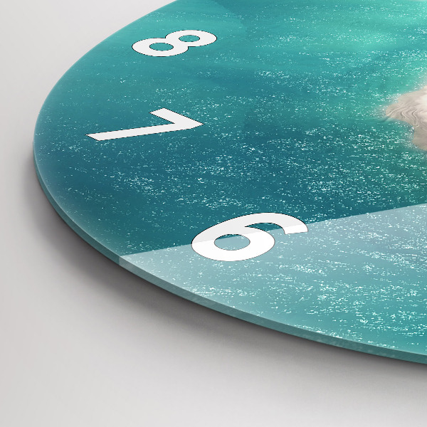 Round glass clock Heart Island