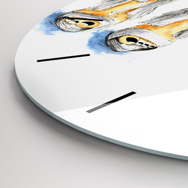 Round glass clock 'Women''s High Heels'