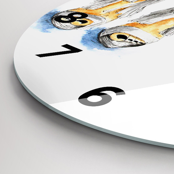 Round glass clock 'Women''s High Heels'