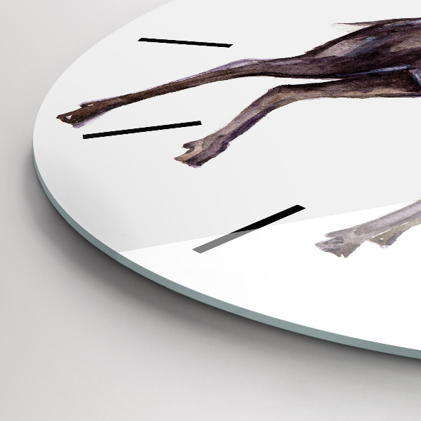 Round glass clock Deer king of the wilderness
