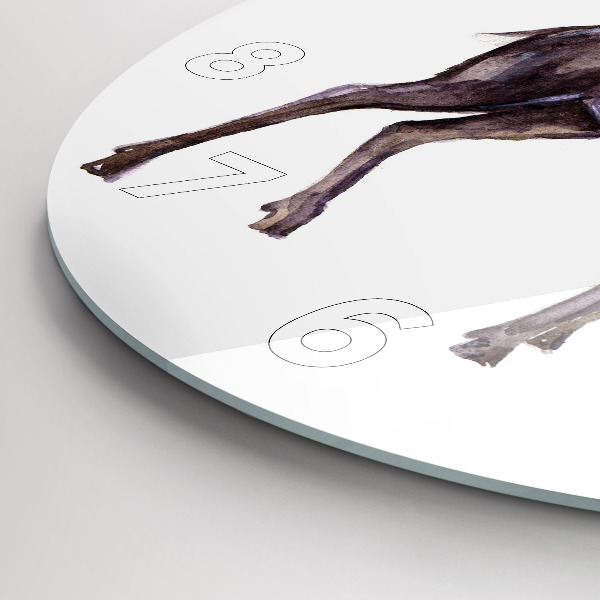 Round glass clock Deer king of the wilderness
