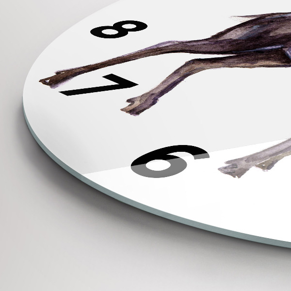 Round glass clock Deer king of the wilderness