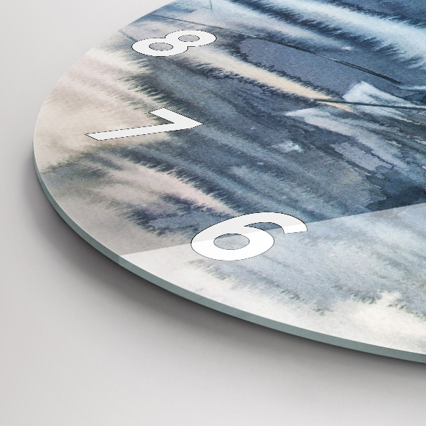 Round glass clock Fisherman on the lake