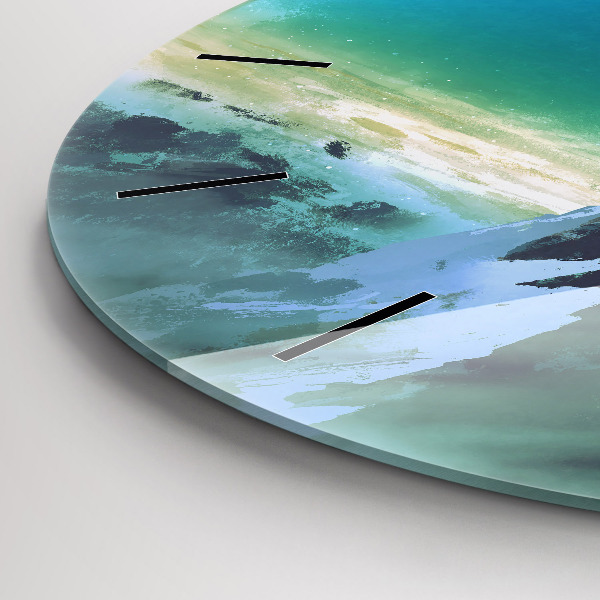 Round glass clock Man in the moon