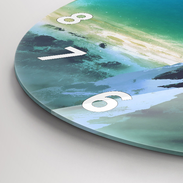 Round glass clock Man in the moon