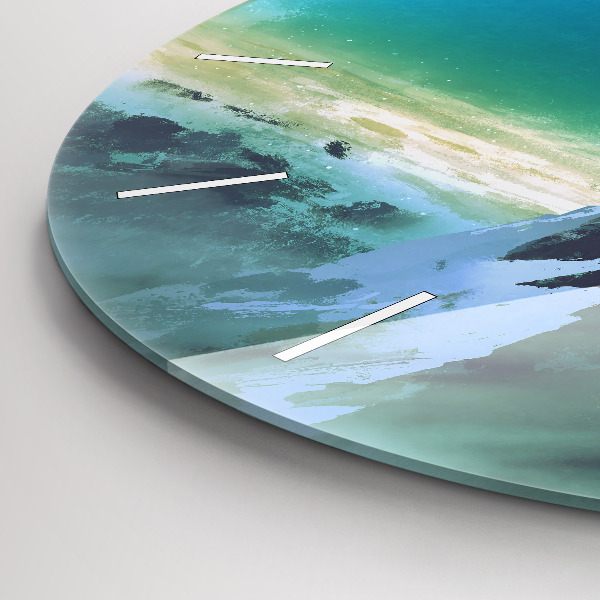 Round glass clock Man in the moon