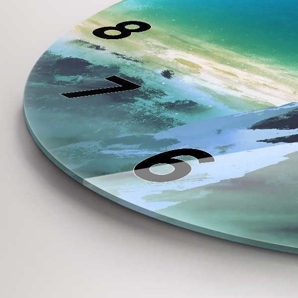 Round glass clock Man in the moon