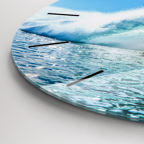 Round glass clock Surfing in Hawaii