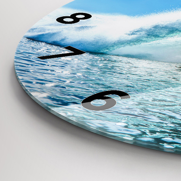 Round glass clock Surfing in Hawaii