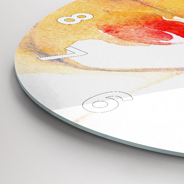 Round glass clock Woman in a hat