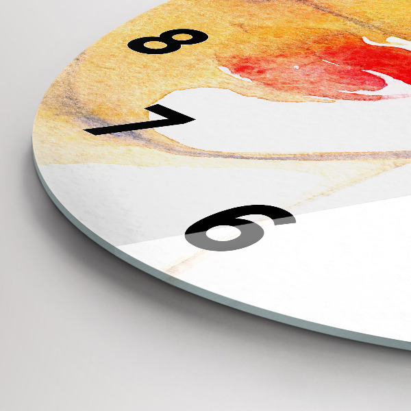 Round glass clock Woman in a hat