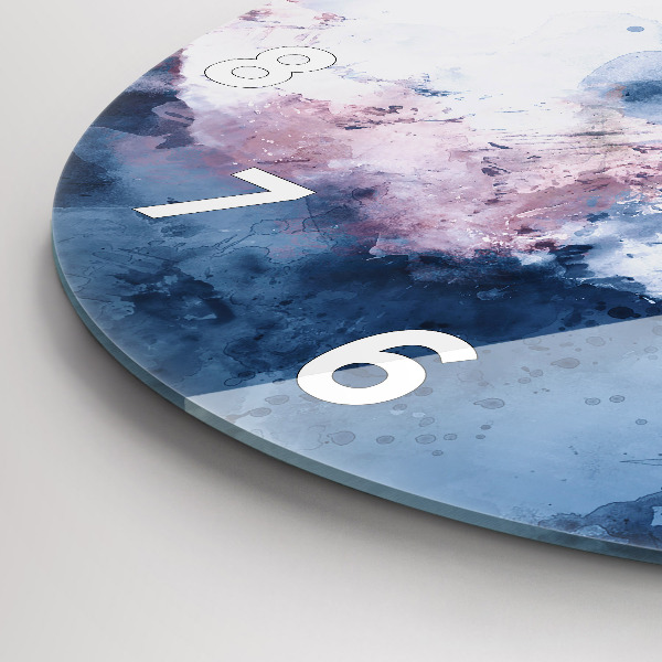 Round glass clock Abstract mountain ranges