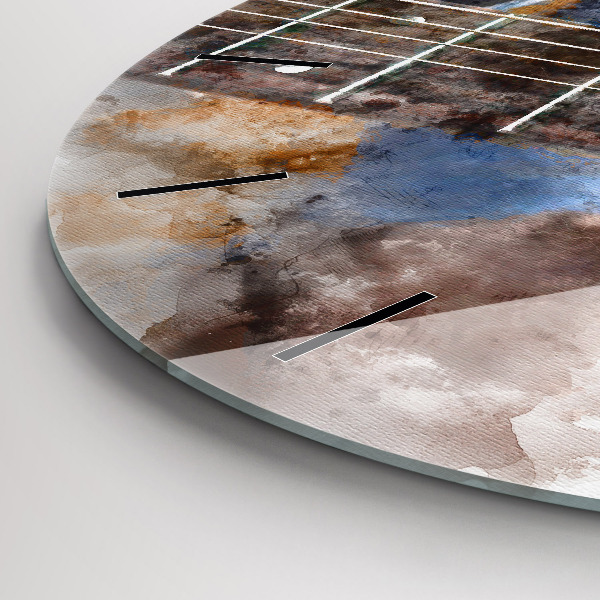 Round glass clock Guitar Graphics