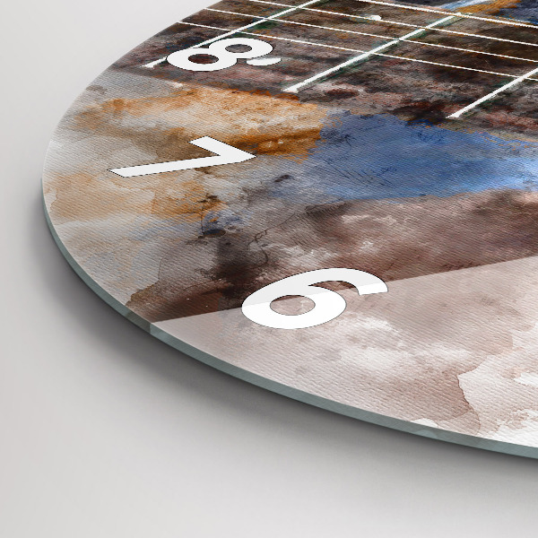 Round glass clock Guitar Graphics
