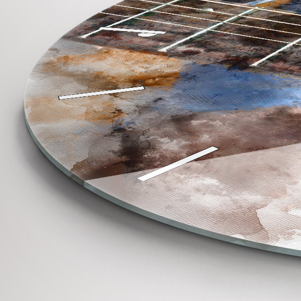 Round glass clock Guitar Graphics