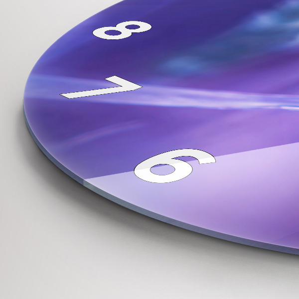 Round glass clock Butterfly on the grass