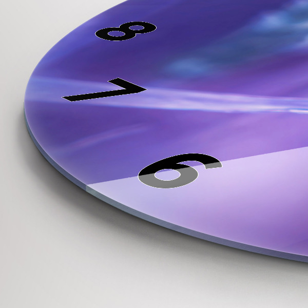Round glass clock Butterfly on the grass