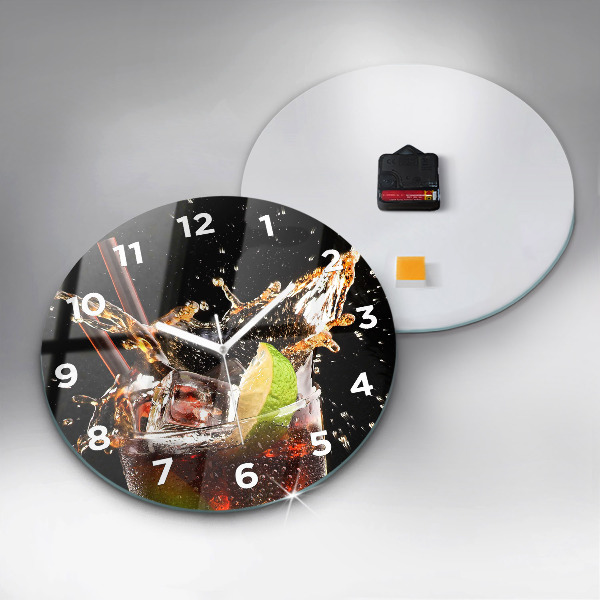 Round glass clock Drink with ice