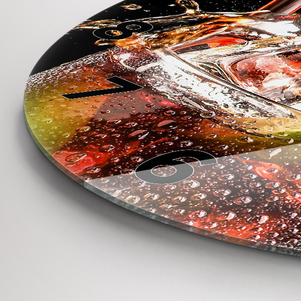 Round glass clock Drink with ice