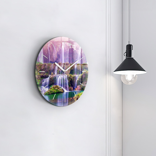 Round glass clock Jiulong Waterfall China