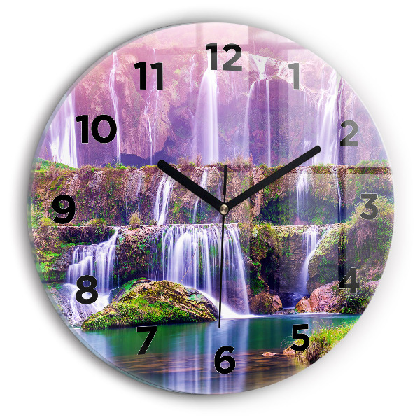Round glass clock Jiulong Waterfall China