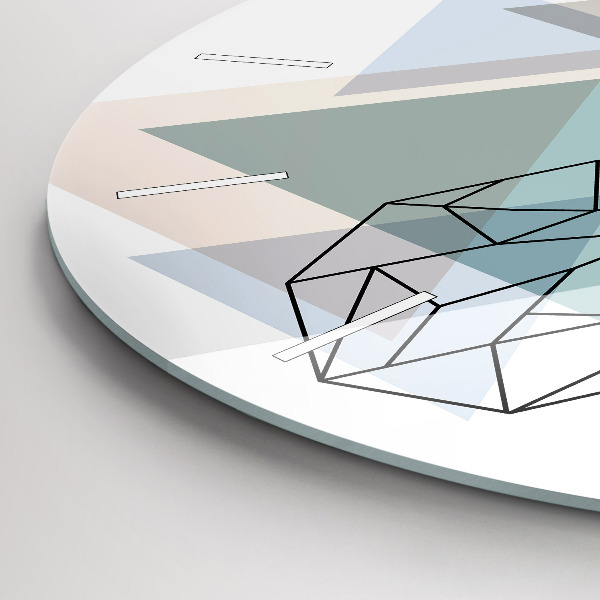 Round glass clock Reindeer Scandinavian style