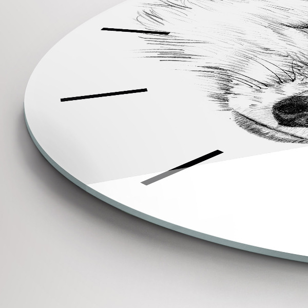 Round glass clock Graphic fox head