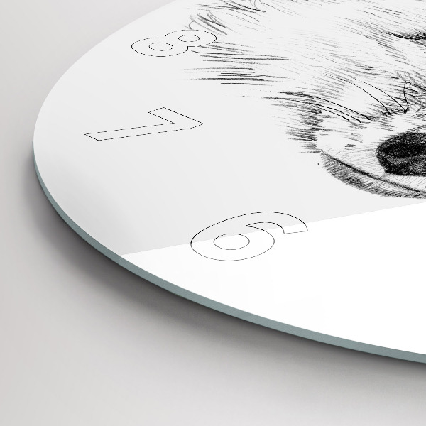 Round glass clock Graphic fox head